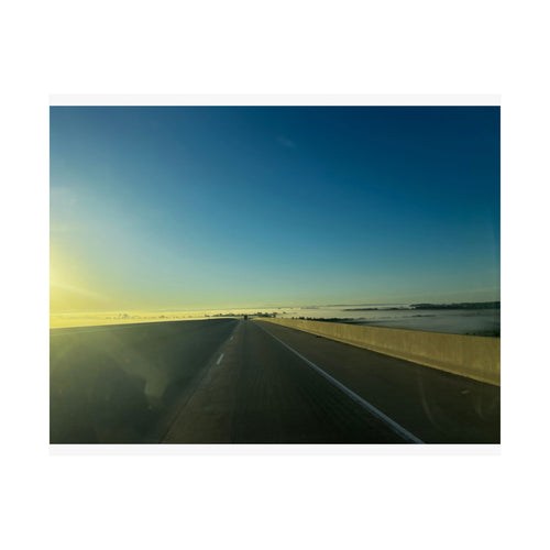 Foggy Valley Sunrise Poster