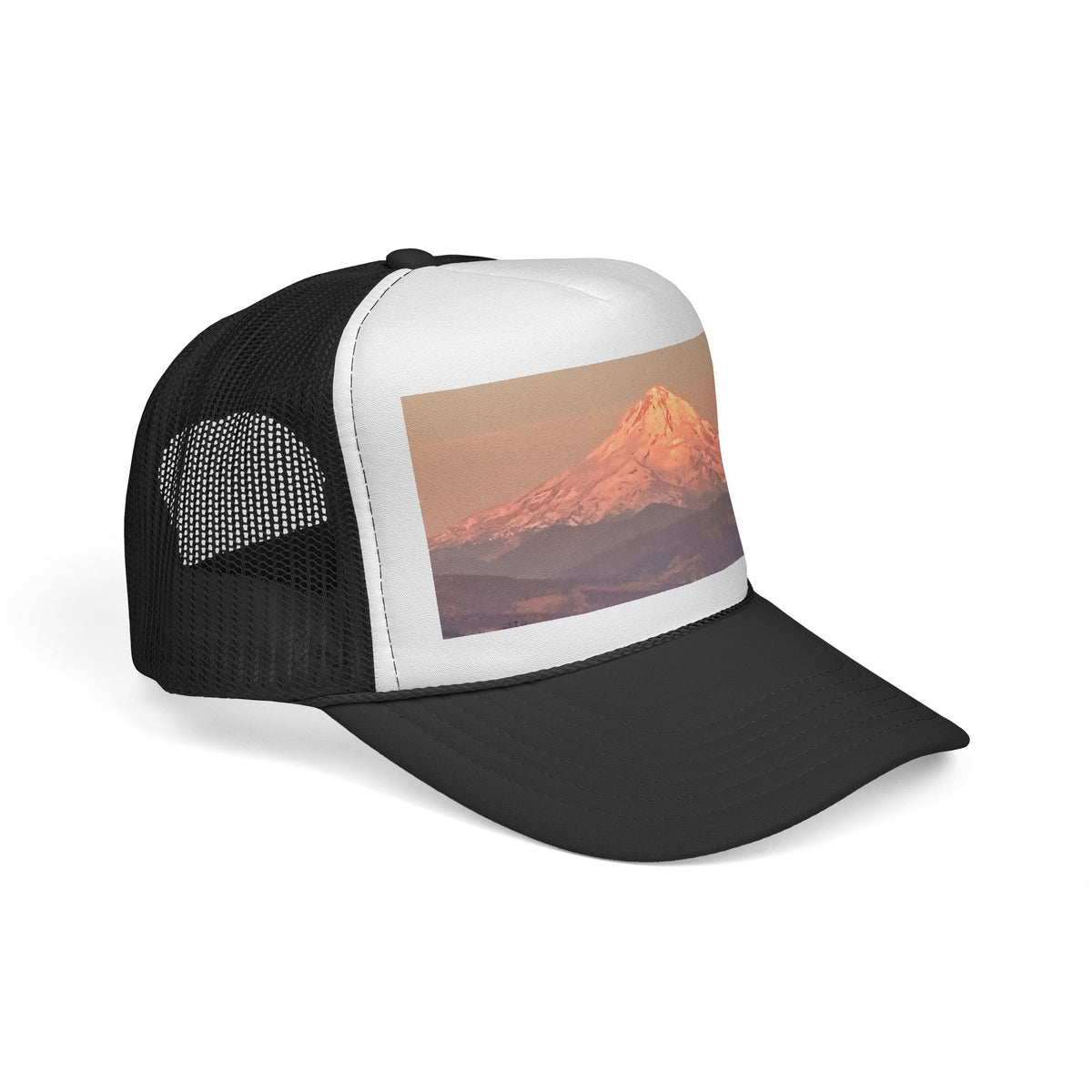 Mountain Sunset Trucker Cap – Vintage Mt. Peak Landscape Hat